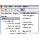 Hier findet man das Handbuch, das sich innerhalb der eXe-Umgebung öffnet. Bild anzeigen